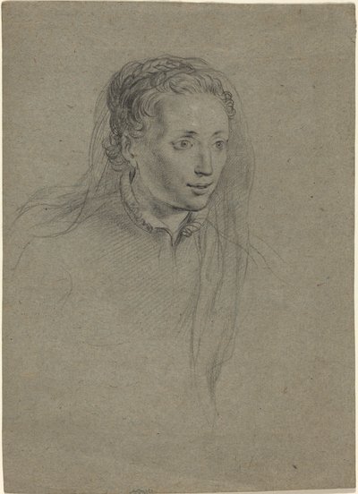 Young Woman with Braided Hair and a Veil by Ottavio Leoni