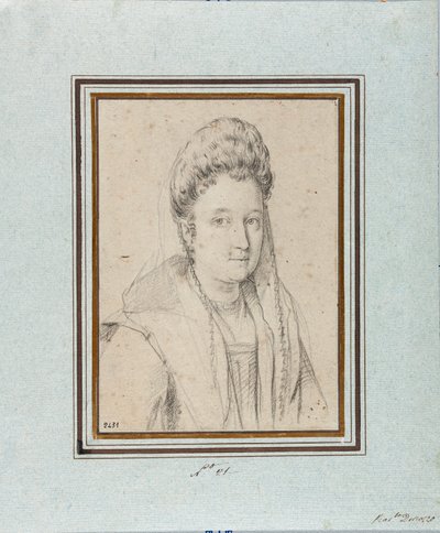 Portrait of Costanza Sforza di Santa Flora, Duchess of Sora and Wife of Giacomo Boncompagni. Drawing by Ottavio Leoni. Genes, Musei di Strada Nuova, inv 2431 by Ottavio Mario Leoni
