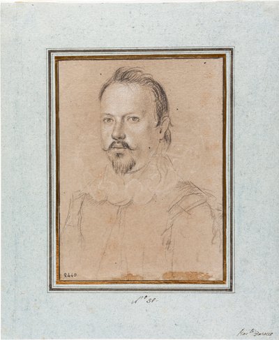 Portrait of Vincent I of Gonzague, Duke of Mantua (1562-1612) Drawing by Ottavio Leoni by Ottavio Mario Leoni