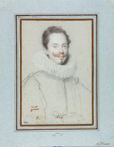 Portrait of the Marquis Paris Pinelli. Drawing by Ottavio Leoni. 17th century by Ottavio Mario Leoni
