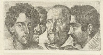 Portrait of Cosimo Orsino, Cesare Bartolotti, Sigmund Laire, and a Self-Portrait of Ottavio Leoni by Ottavio Mario Leoni