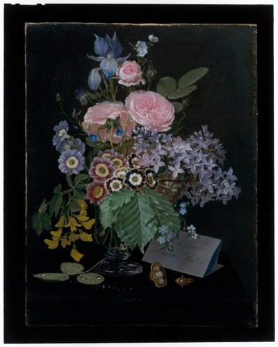 A Still Life of Flowers in a Glass Vase by Otto Didrik Ottesen