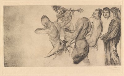 Dante and Virgil Visiting Hell (Inferno Canto 22) by Otto Greiner