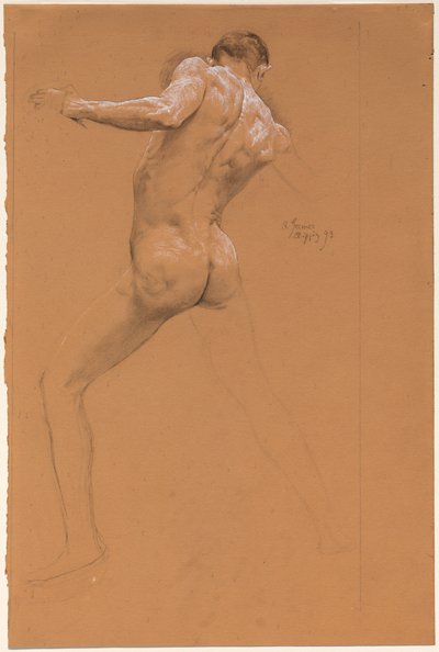Standing Male Nude from Behind by Otto Greiner
