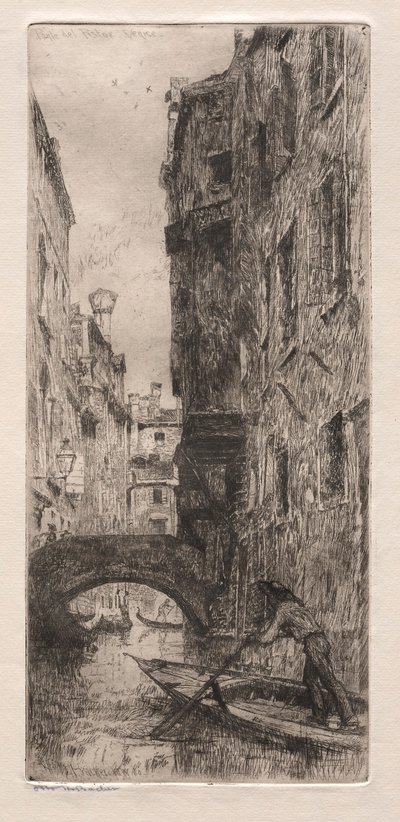 Etchings of Venice: Ponte del Pistor, Venice, 1880 by Otto H. Bacher