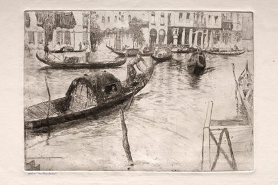 Etchings of Venice: Traghetto San Felice, 19th century by Otto H. Bacher