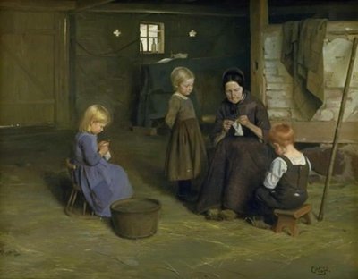 A Knitting Lesson by Otto Haslund