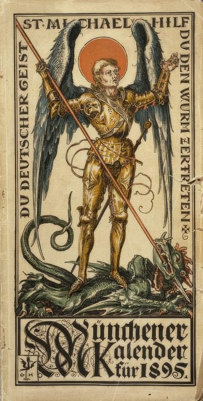You German Spirit, St. Michael, Help Crush the Worm by Otto Hupp