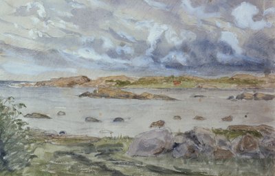 Sea and Landscape Sketch by Otto Ludvig Sinding