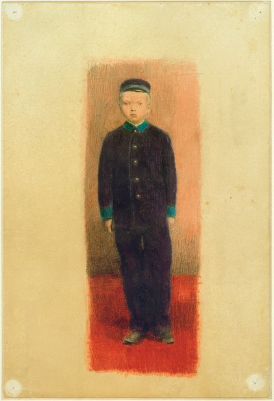 Self-Portrait in Orphanage Uniform (after a Photograph) by Otto Meyer Amden