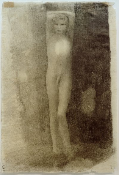 Standing Youth with Arms Crossed Over Head by Otto Meyer Amden