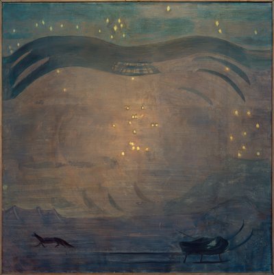 Starry Landscape with Mountain Peak by Otto Meyer Amden