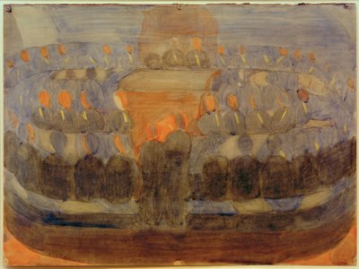 Preparation (Devotion in the Dining Room). Study (Overall Composition) by Otto Meyer Amden
