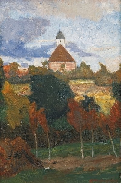 View of the Worpswede Church by Otto Modersohn