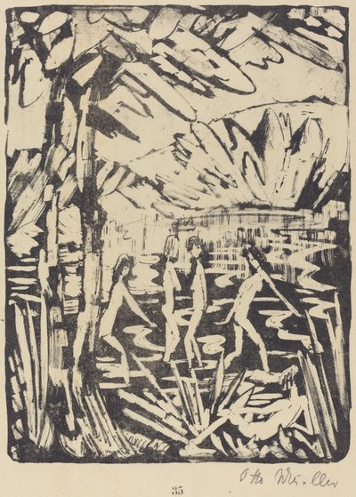 Five Girls at a Forest Pond by Otto Müller
