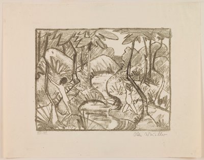 Forest Landscape, from the portfolio “Otto Müller” by Otto Mueller