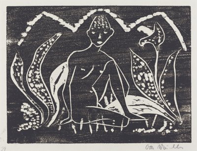 Nude Figure of a Boy in a Landscape by Otto Müller
