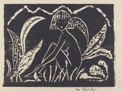 Nude Figure of a Girl in a Landscape by Otto Müller