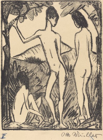 Standing Boy and Two Girls by Otto Müller