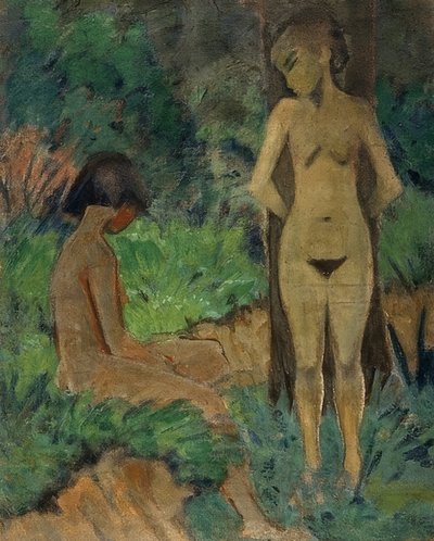 Bathers under Trees by Otto Mueller