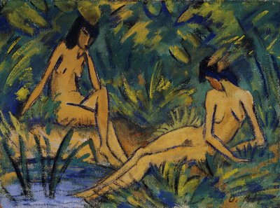 Seated Women by Water by Otto Mueller