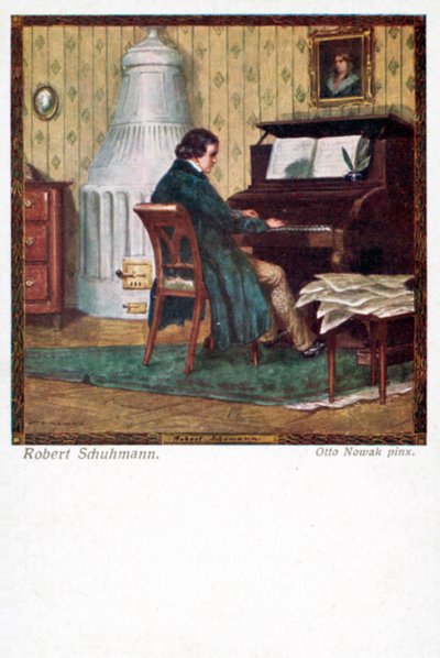 Robert Schumann Playing the Piano by Otto Robert Nowak