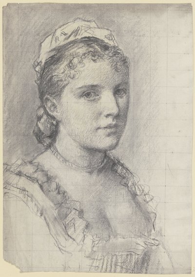 Portrait of a Young Woman Facing Right by Otto Scholderer