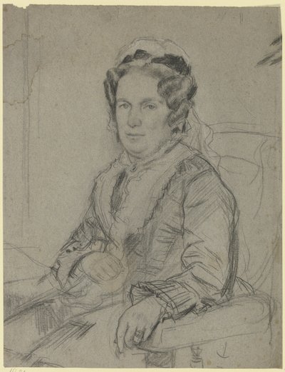 Seated Elderly Woman with Cap by Otto Scholderer
