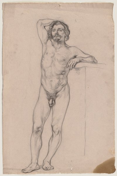 Standing Male Nude by Otto Scholderer