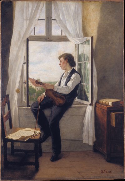 The Violinist by the Window by Otto Scholderer