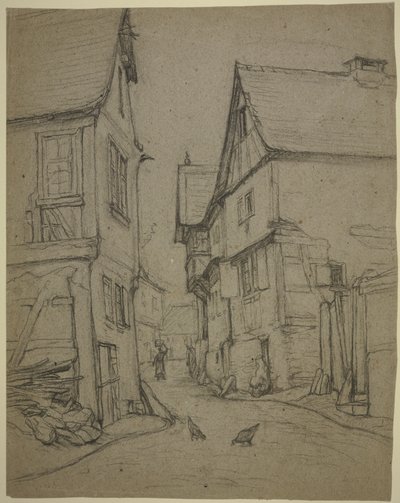 Village Road in Kronberg by Otto Scholderer