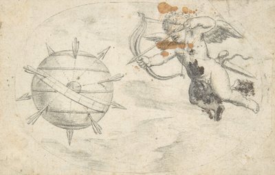 Cupid Shooting Arrows at the World Globe by Otto van Veen.