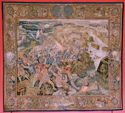 Flemish Tapestry. Series Triumphs and Battles of Archduke Albert. Battle in the Trenches of Hulst. Fifth Tapestry in the Series. Model Otto van Veen and Hans I Snellinck. Ca 1597-1598 by Otto van Veen