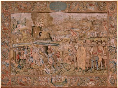 Flemish Tapestry. Series Triumphs and Battles of Archduke Albert. The Capture of the Town of Hulst. Seventh Tapestry in the Series. Model Otto van Veen and Hans I Snellinck by Otto van Veen