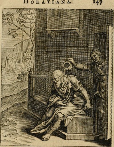 Xanthippe Emptying a Chamber Pot over Socrates (from Emblemata Horatiana) by Otto van Veen