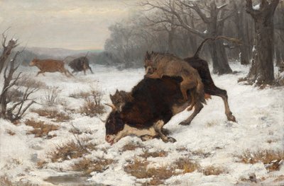 A Cow Attacked by Wolves by Otto von Thoren