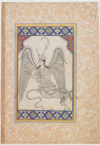 Angel, Flying, with Cup and Wine Flask by Ottoman School