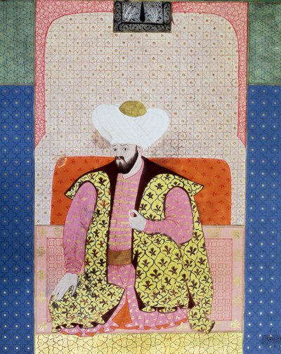 Ottoman Empire: Portrait of Ottoman Sultan Murad II (1404-1451). Miniature from the manuscript 