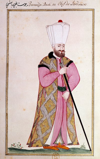 Ottoman Art: Head of the Gardeners of the Palace. Print from a Manuscript by Ottoman School