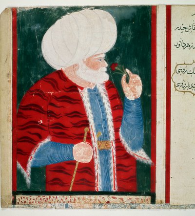 Portrait of Barberose. Grand Admiral of the Ottoman Empire after a career as a pirate. Miniature from the manuscript Ms. H. 2134 by Ottoman School
