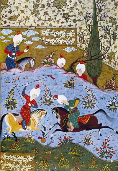 Prince playing polo by Ottoman School