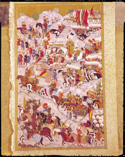 Suleyman the Magnificent at the Battle of Mohacs in 1526, from the 