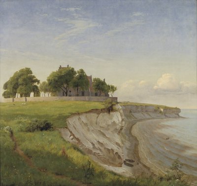 Højerup Church on the Cliffs of Stevns, Zealand by P.C. Skovgaard