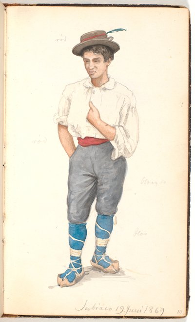 Italian Man with Lace-up Shoes and Hat with Feather by P.C. Skovgaard
