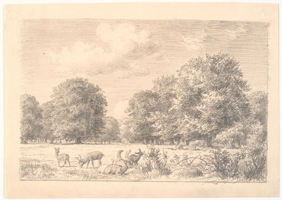 Scene from Dyrehaven with Deer in a Clearing by P.C. Skovgaard