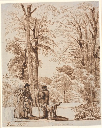 Forest Road with Figures. Islinge by P.C. Skovgaard