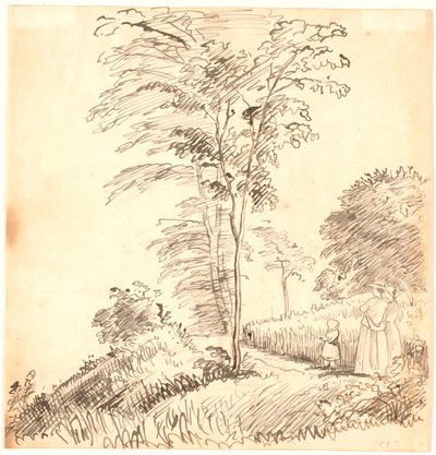 Walking on Path (possibly Vedbæk) by P.C. Skovgaard