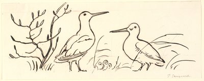 Two Snipes. Decorative Draft. by P.C. Skovgaard