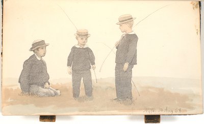 Three Boys with Straw Hats by P.C. Skovgaard