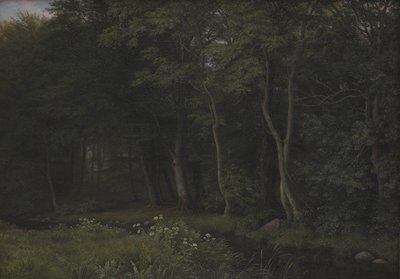 Twilight Setting in a Wood near Iselingen Manor, Zealand by P.C. Skovgaard